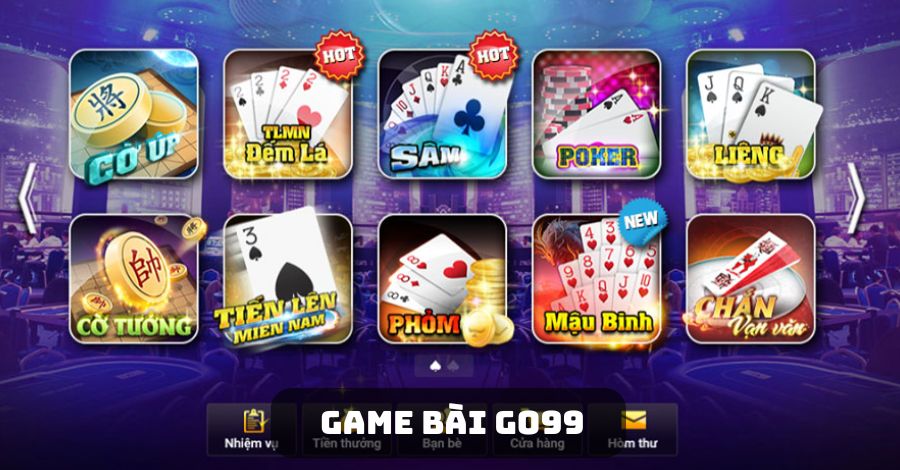 Các trò chơi game bài GO99 phổ biến